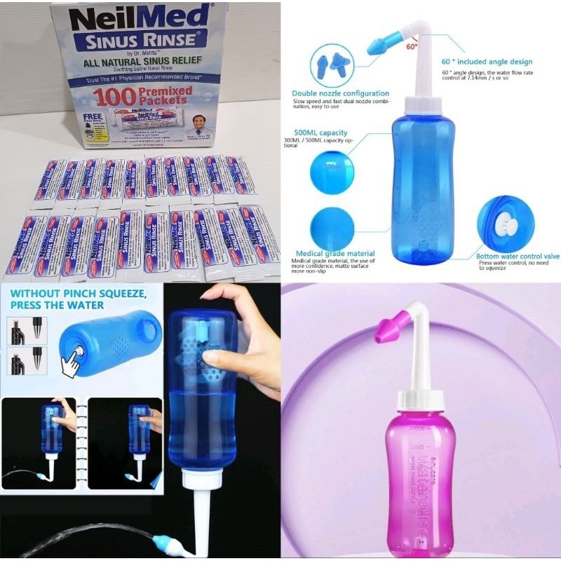 NEILMED NASAL SINUS Rinse// Botol 300ml Pembersih Hidung Waterplus // botol neilmed