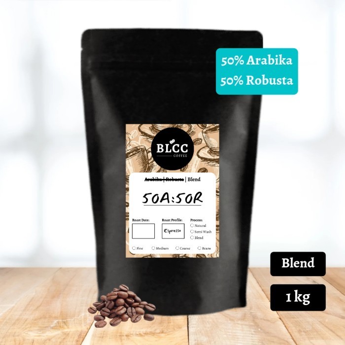 

[Coffee New] Kopi Blend 50:50 1 kg Bubuk / Biji Kopi Susu BLCC Coffee - Kasar/Coarse