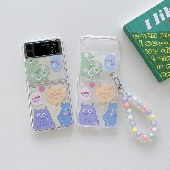 Anggit casing monster pendant bracelet case samsung galaxy z flip 3 z flip 4 - Z FLIP 3