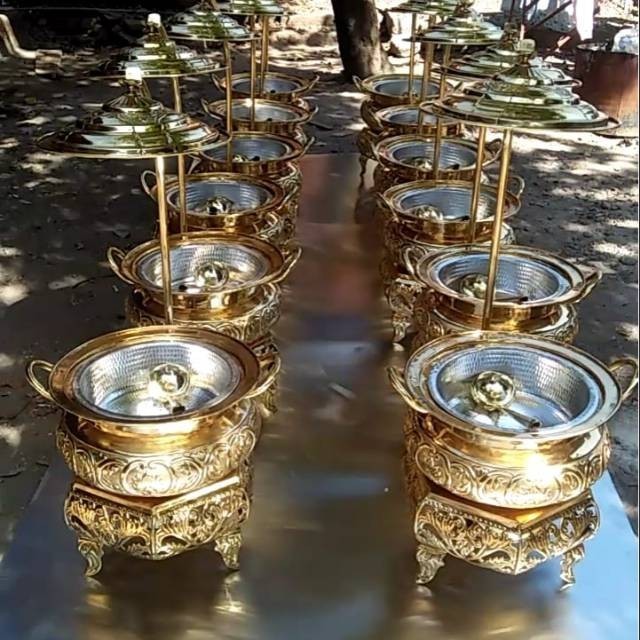 PROMO FLASH SALE Prasmanan bulat kuningan 40cm