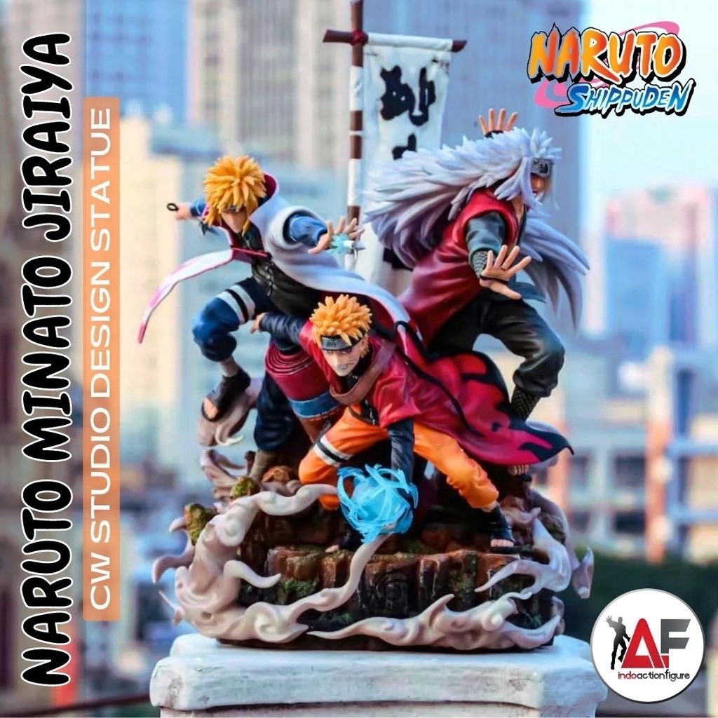 RARE Statue Naruto Minato Jiraiya CW studio design Naruto Namikaze
