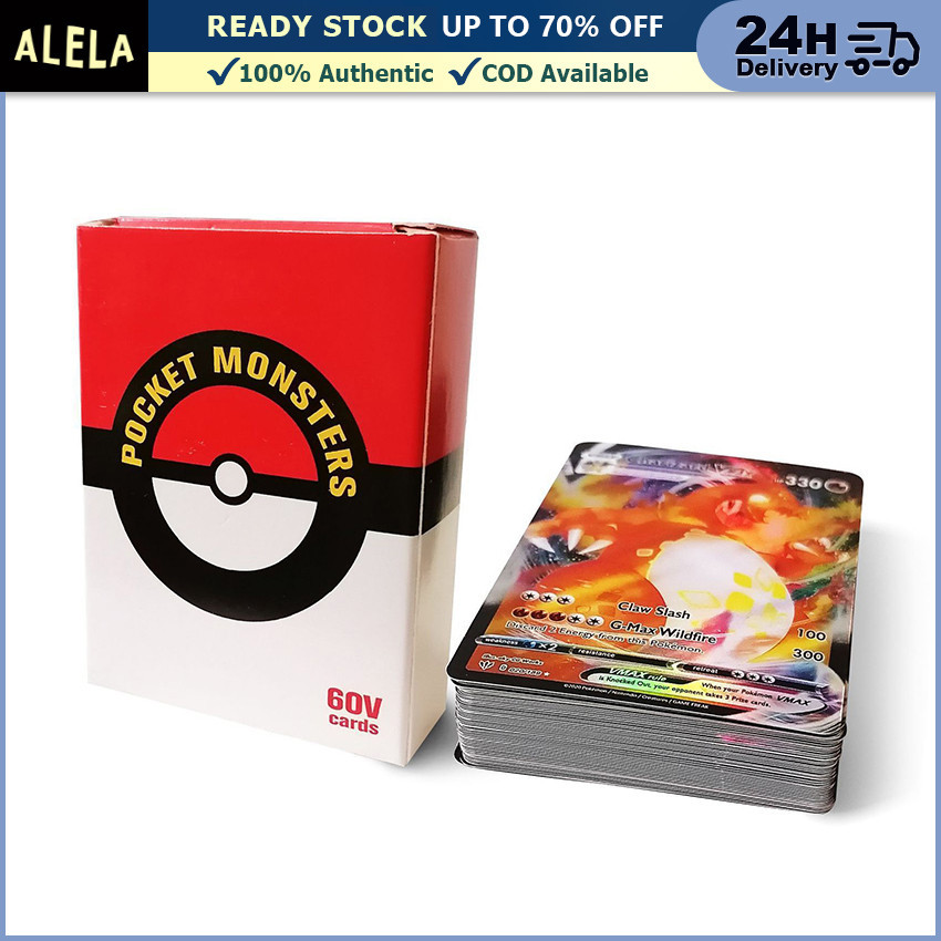 Kartu Pokemon Vmax Cards TCG Charizard Game Card Pikachu 60Pcs/Set