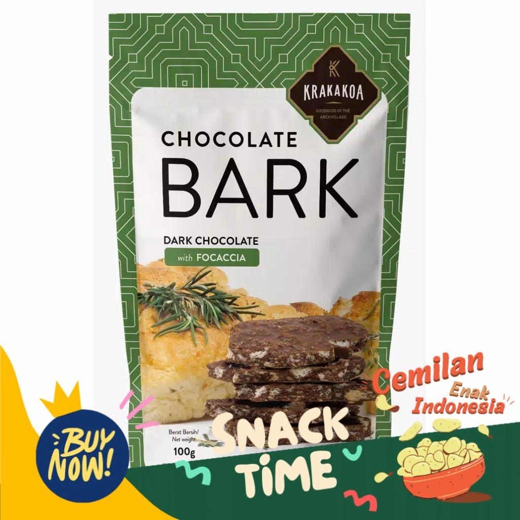 

Special Diskon Krakakoa BEAU Dark Chocolate Bark with FOCACCIA 100g | Snack Cokelat