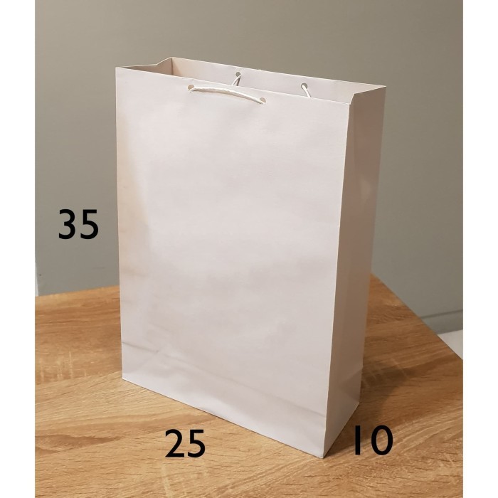 

paper bag putih paperbag polos kraft 25x35 tas kertas shopping goodie