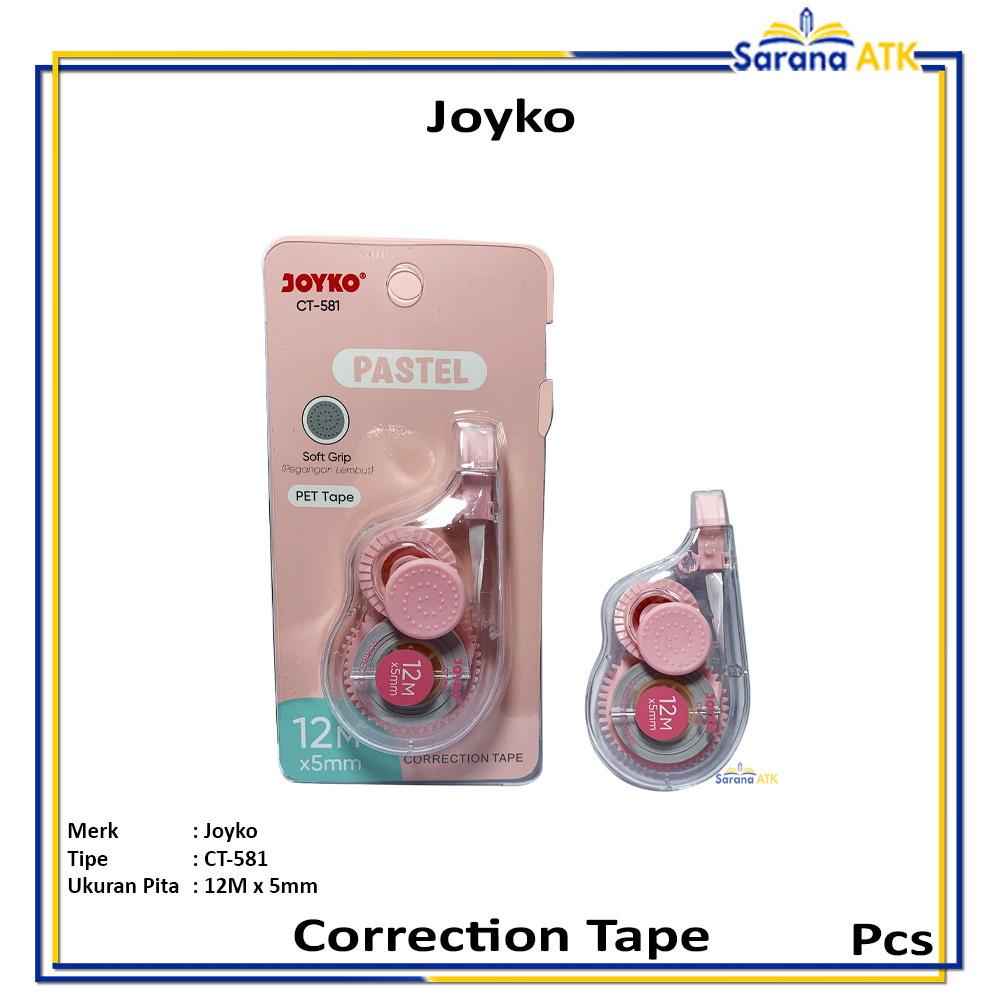 

Joyko - Correction Tape Varian Pita Koreksi Kertas CT-581 Pastel - Pcs