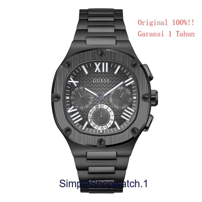 Original 100% GUESS GW0572G3 HEADLINE Jam Tangan Pria  Black Garansi Resmi 1 Tahun