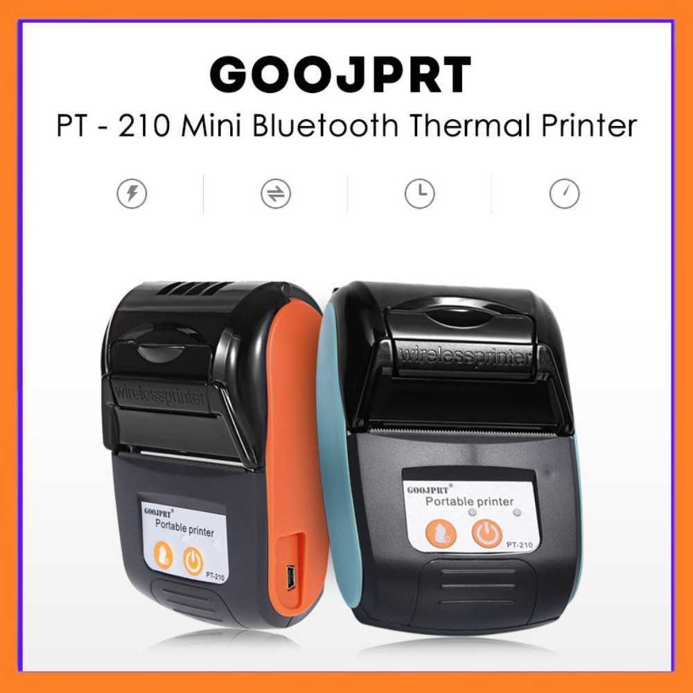 Printer thermal bluetooth Thermal Receipt Printer 57mm - POS LITE - Black/Orange Printer Thermal - P