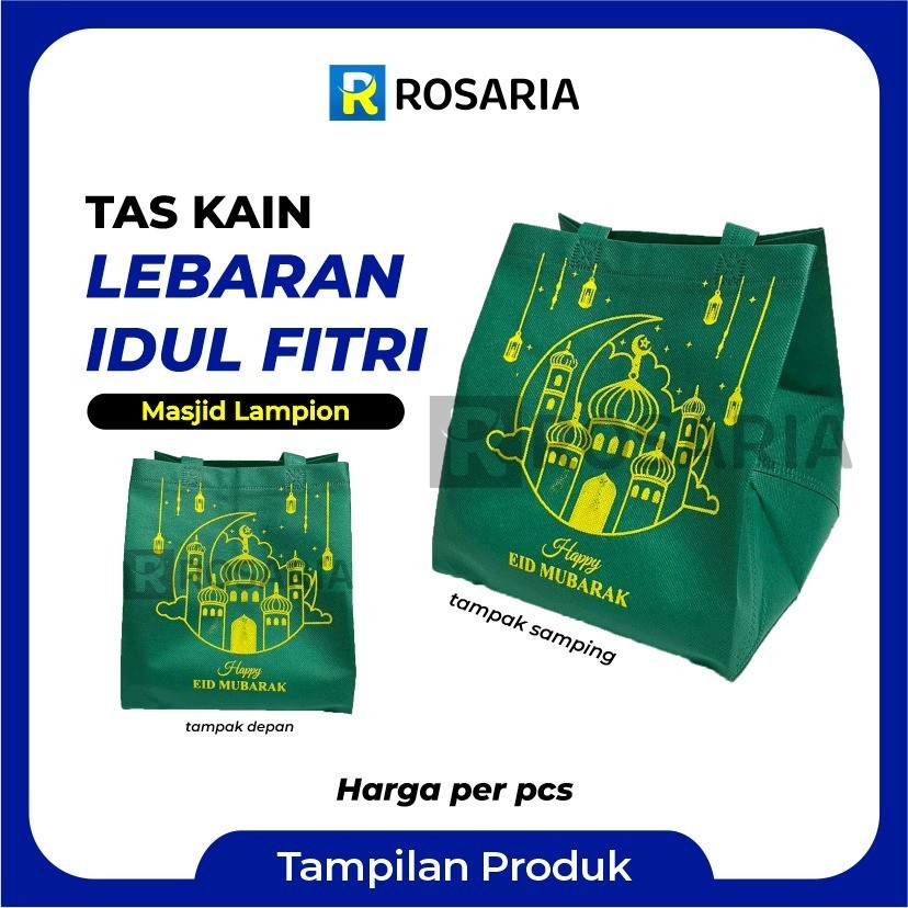 

Tas Kain IDUL FITRI MASJID LAMPION UK 22x22x27 Goodie Bag Hampers Series Makanan Minuman Parsel Sembako Parcel