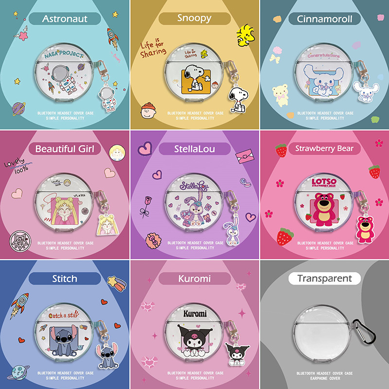 Cute Cartoon Case For Pro 6 TWS Wireless Headphones Protective Case Pro 6 Clear Silicone Cover