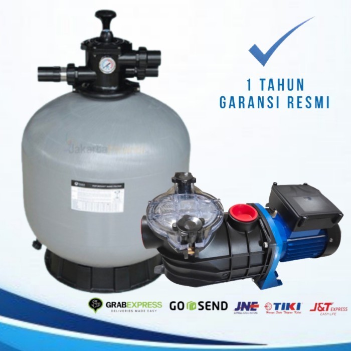 Mesin Pompa Kolam Renang 1/2hp + Sand filter 21in Emaux