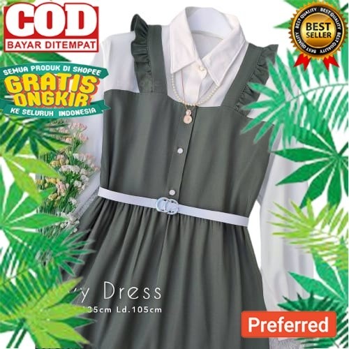 BAJU GAMIS  REMAJA PEREMPUAN GAUN LIVY DRESS M L XL XXL korea style Baju dress muslim GAMIS MUSLIM D