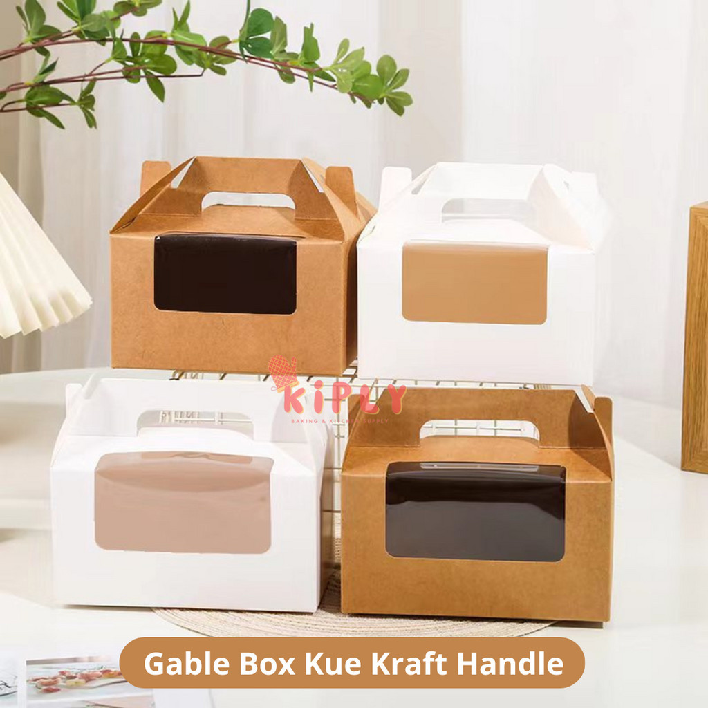 

Gable Box Kue Kraft Handle/Box Kue Cupcake/Box Kue Ulang Tahun