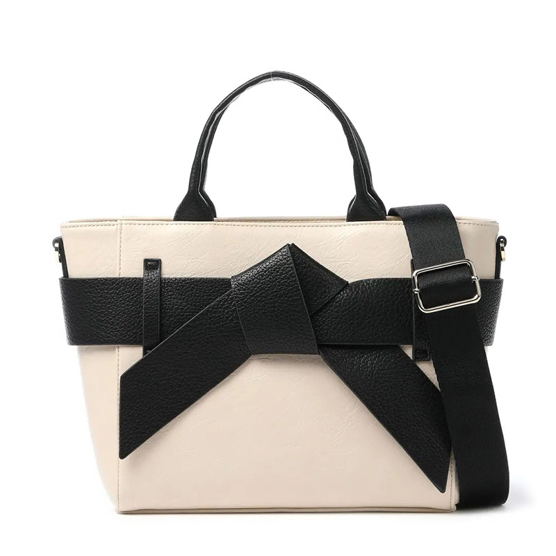 Kustom Pabrik tas selempang kulit pu mewah kapasitas besar untuk wanita tas tangan wanita modis pita