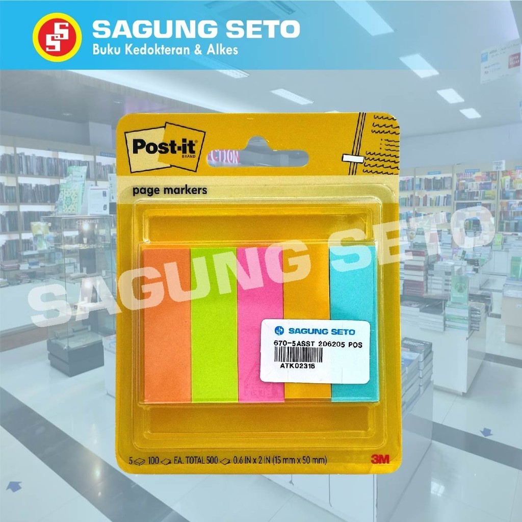 

670-5ASST 206205 POST IT PAGE MARKER ASSORTED 15mmx50mm