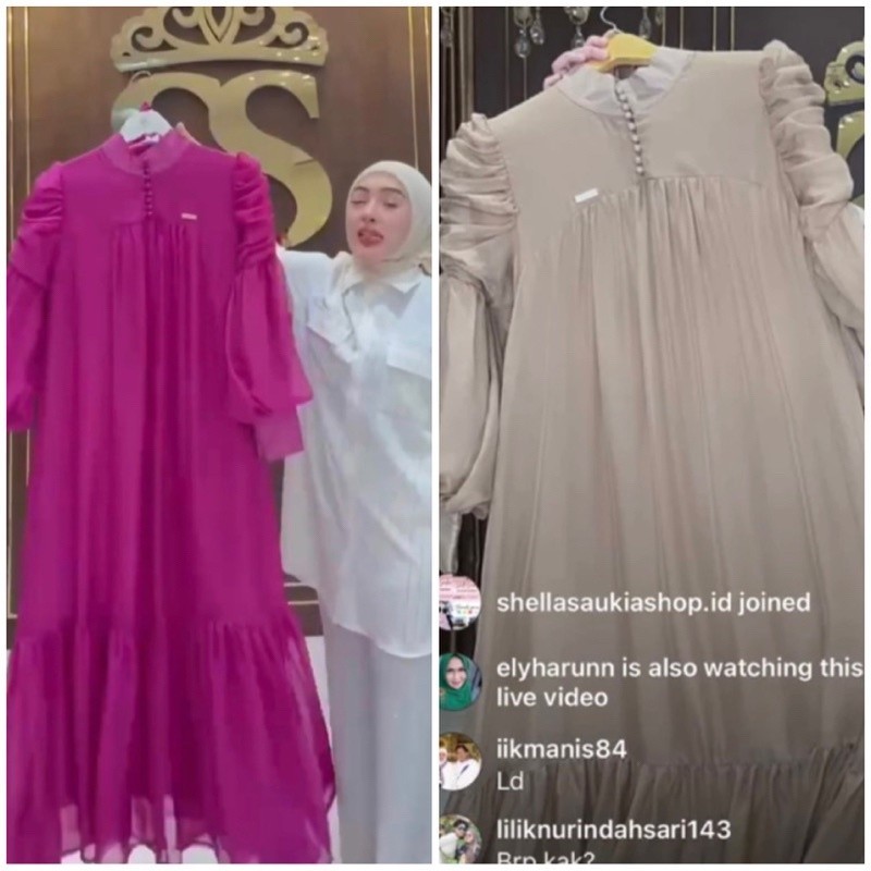 PROMO CUCI GUDANG Gamis Lesty Sutra Shellasaukia Owner Lesty sutra ORiginal terbaru Dijamin ORi 100%