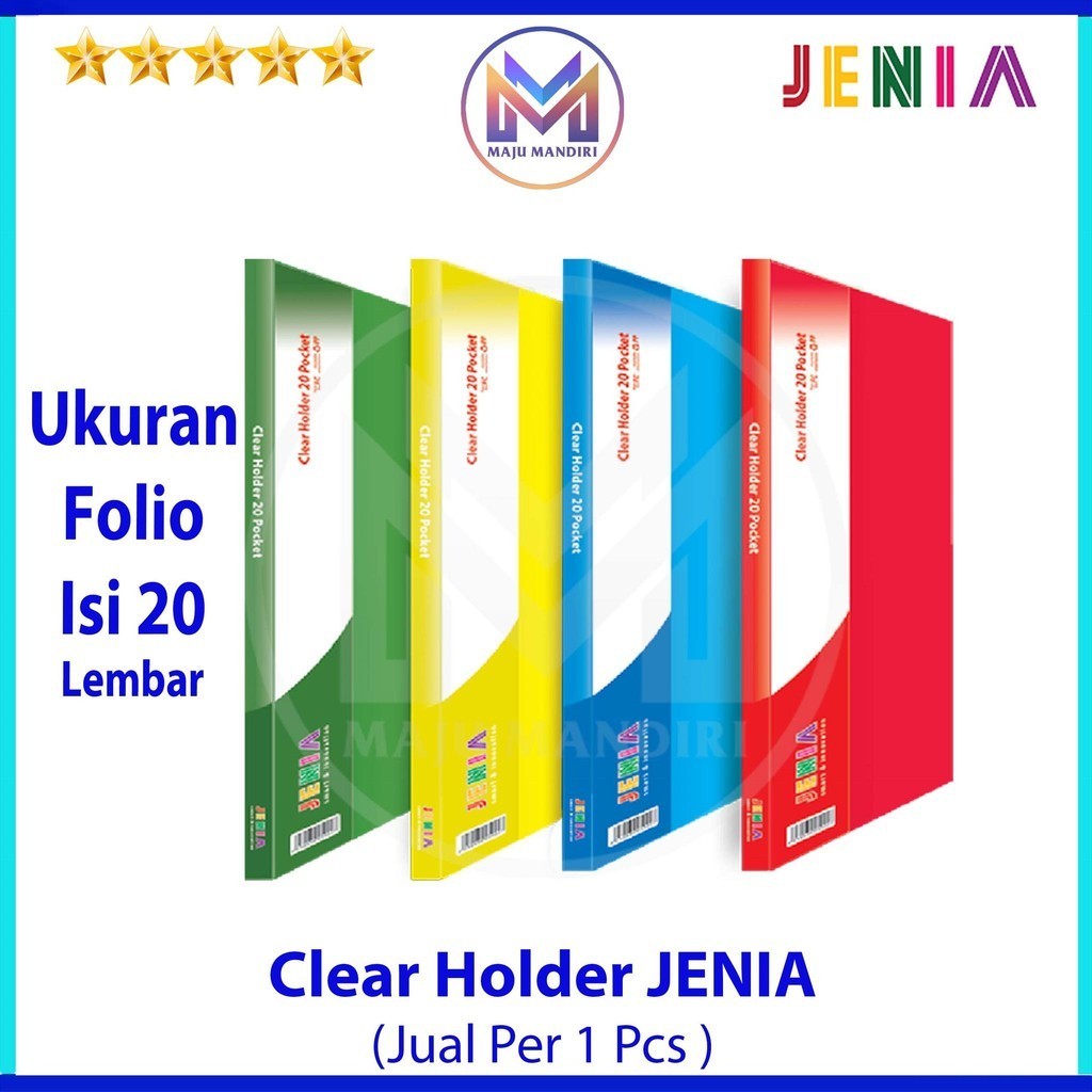 

Clear Holder Jenia Ukuran F4 Isi 20 Poket / Map Dokumen Folio Polos