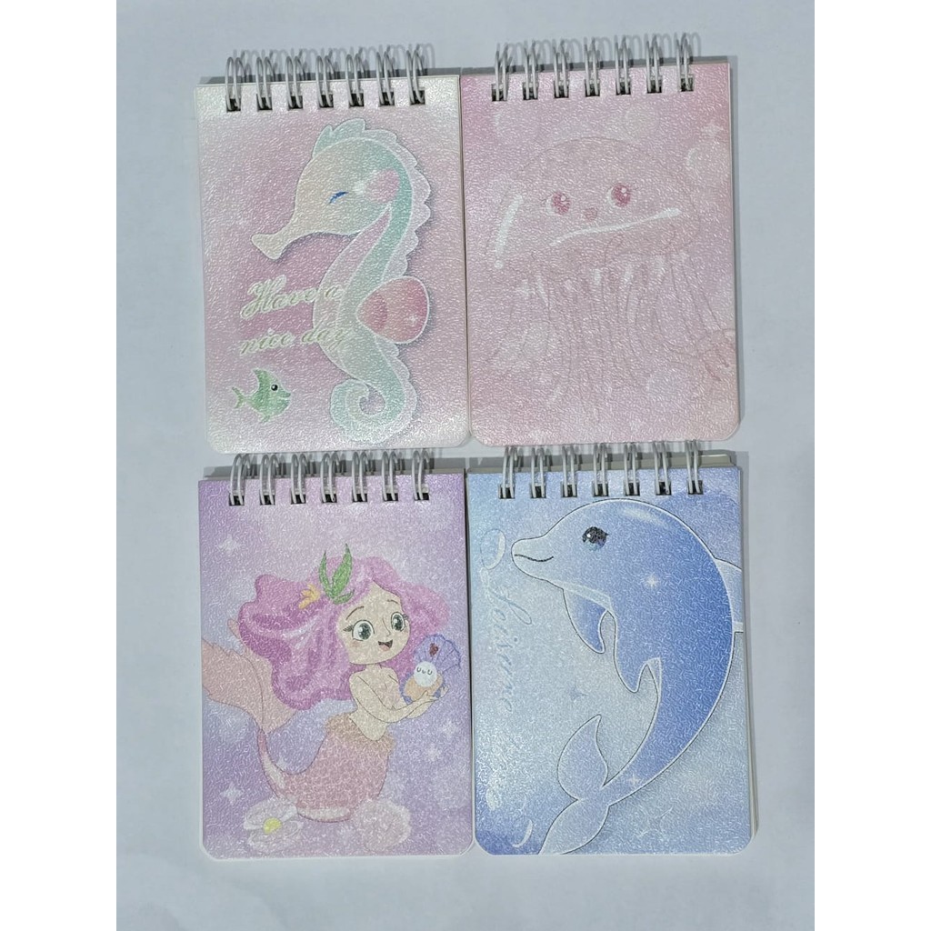 

(COD) Notebook Ring Atas Memo A7 Spiral isi 80 Lembar Motif Unicorn Sea Animal