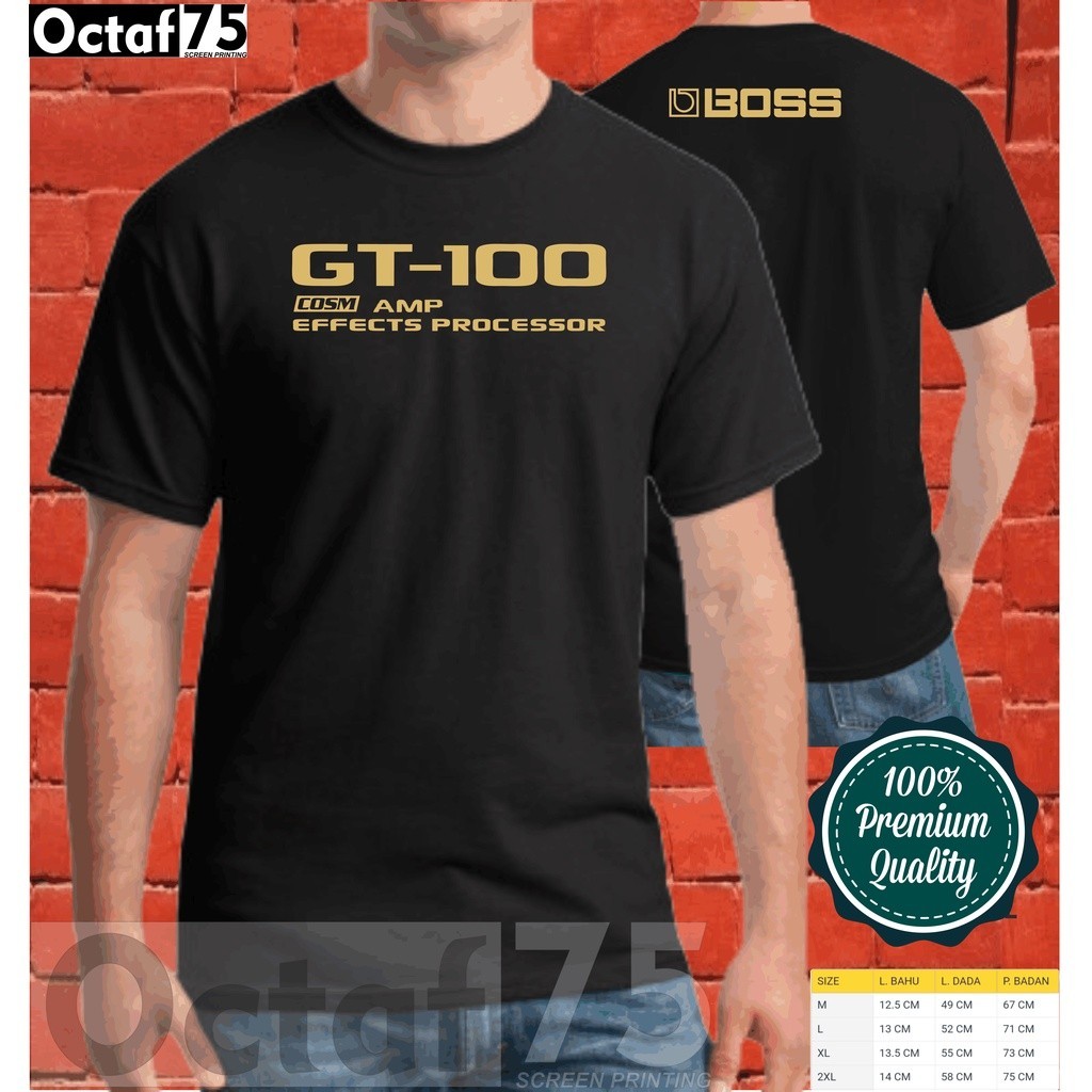 Kaos Catton Combed KAOS efek gitar  BOSS GT100/KAOS GITARIS/KAOS EFEK GITAR/PAKAIAN PRIA - Vimelnesh