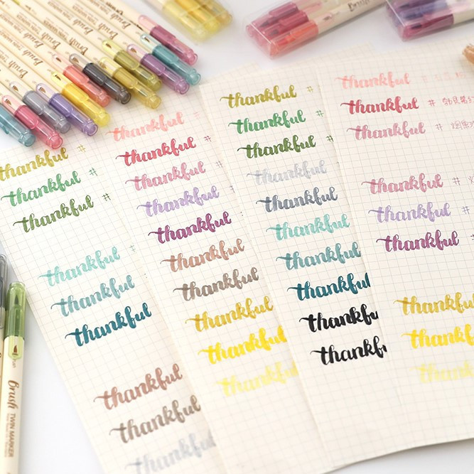 

Winzige 20 Warna Brush Pen Dual Tip Pulpen Brush Stabilo Calligraphy Brush Lettering Aesthetic Vintage Warna Warni Brush Marker Pena Kuas Warna Pulpen Pena Kaligrafi Coloring Markers
