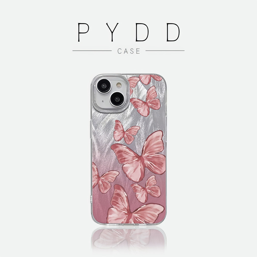 Ini adalah casing hp "Perak IMD", dengan motif kupu berwarna merah muda. Cocok untuk iPhone 11, iPho