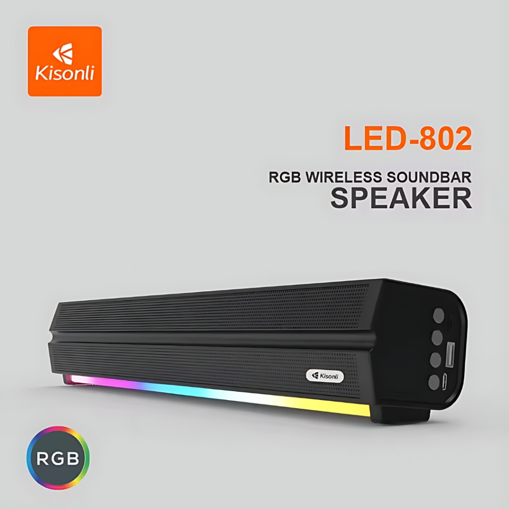 KISONLI Speaker Bluetooth/Komputer LED-802 Soundbar Portable 5.3 Super Bass