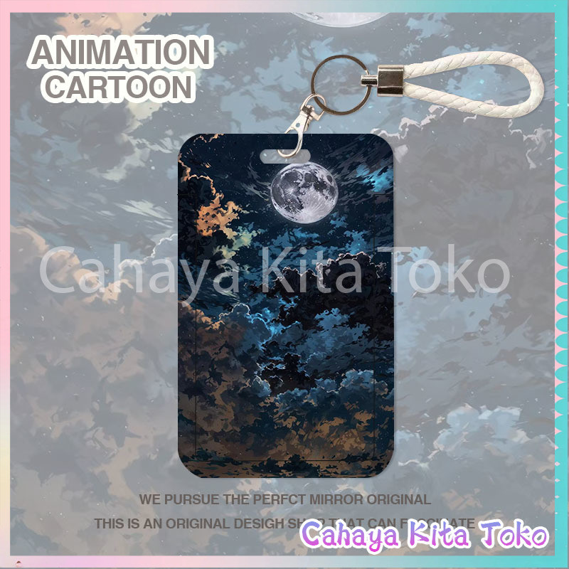 

ID CARD HOLDER/SARUNG KARTU/pesanan Hadiah Khusus/SUPPORT HARGA GROSIR/Langit bintang dan bulan yang kabur dan berkedip-kedip