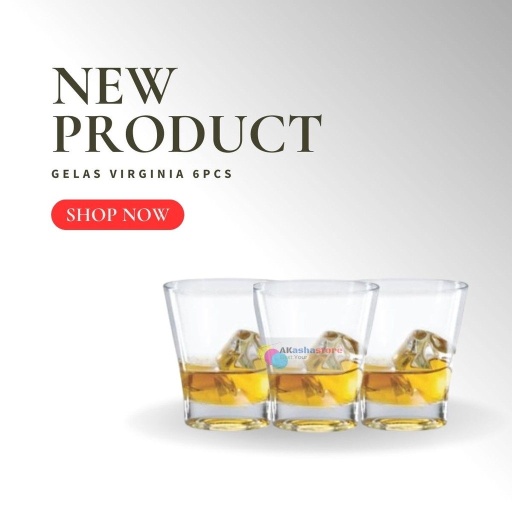 Gelas Aesthetic Kaca Ala Korea 1pack 340ml Virginia