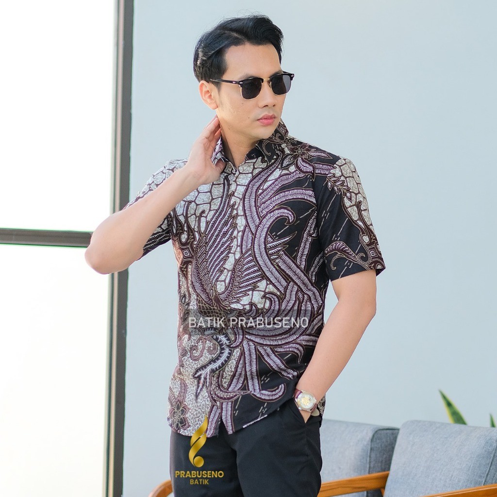 BESARI Kemeja  Pria Lengan Pendek Slim Fit Slimfit Original Ori  Jumbo Big Size Couple Modern Premiu