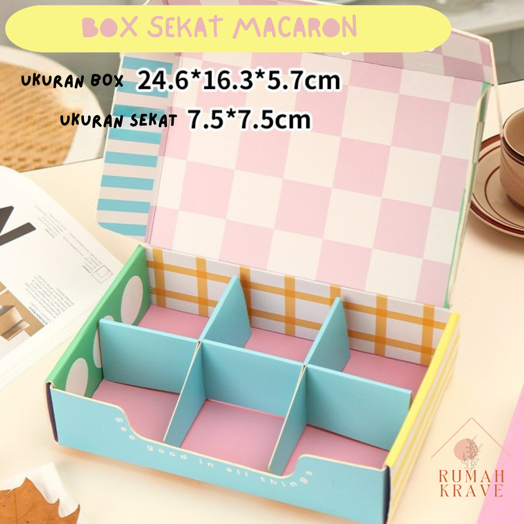 

RUMAH KRAVE - Box Sekat untuk Roti Kue Macaron Dus Kado Corrugated
