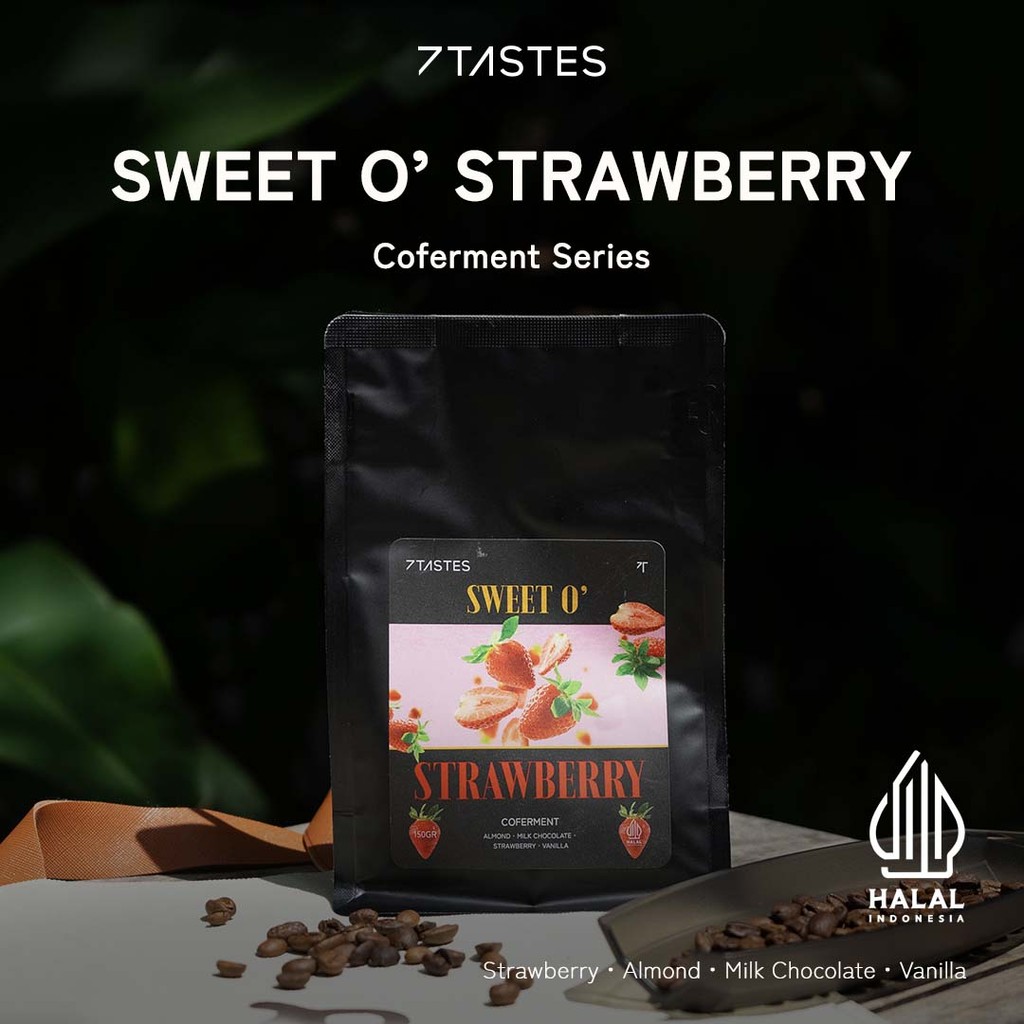 

Kopi Arabika Sweet O’ Strawberry 7 Tastes Coffee - Biji Kopi Arabica Coferment Stroberi Fruity Sweet