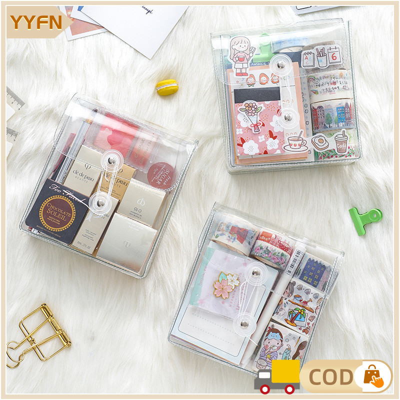 

【Ready】Tas Penyimpanan Transparan Pvc /Tas Penyimpanan Kosmetik Tahan Debu Dan Tahan Air/Pouch Make Up Aksesoris Wanita Serbaguna/Tas Pvc Storage Transparan Penyimpanan Alat Tulis