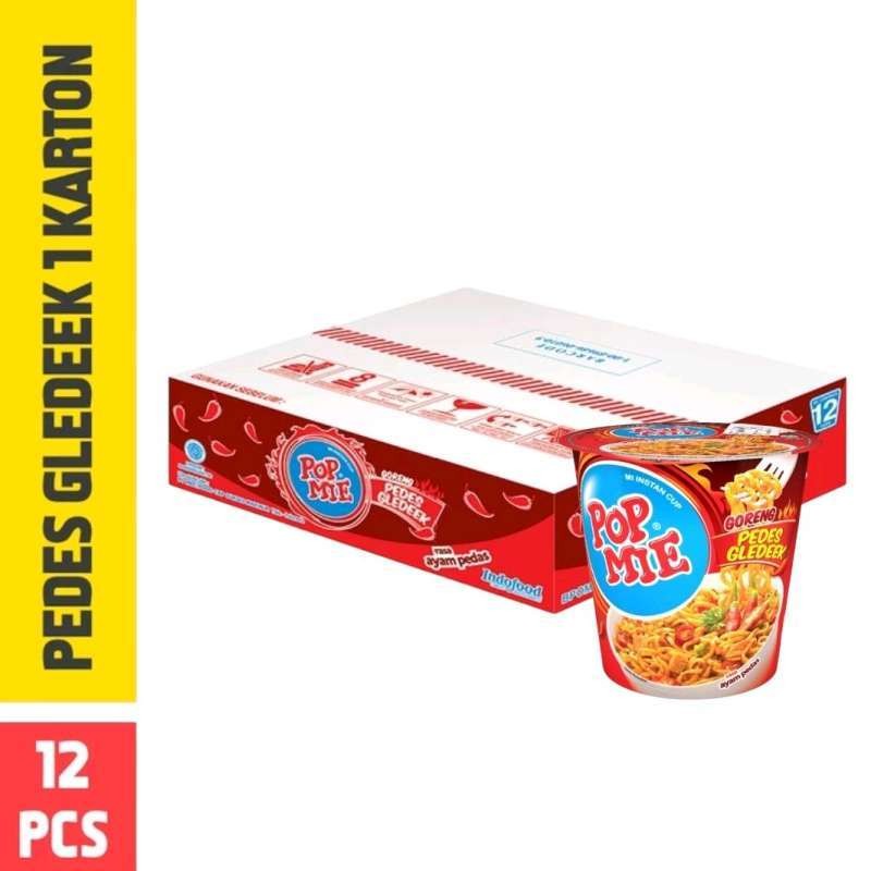 

Pop Mie Goreng Pedes Gledeek 1 Karton (12 Cups)