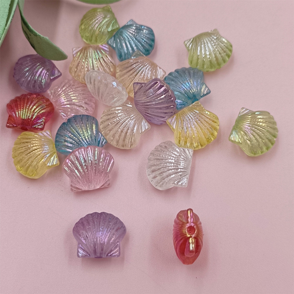 

20Pcs/lot Shell Shaped Acrylic AB Color Beads Loose Pendant Jewelry DIY Necklace Handmade Accessories