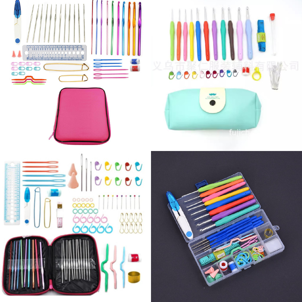 Jarum Rajut Set Macam Model Lengkap/Set Alat Rajut Set Hakpen Jarum Gunting Peniti/Set Perlengkapan 