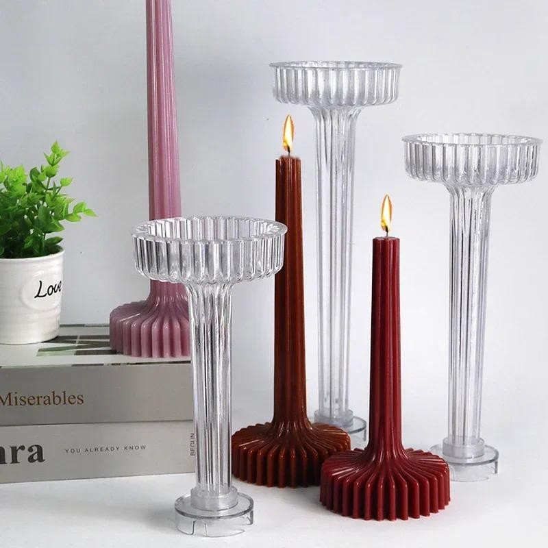

3D Vase Cylinder Candle Mold DIY Handmade Craft Candle Making Supplies Acrylic Plastic Molds Kit Home Decor