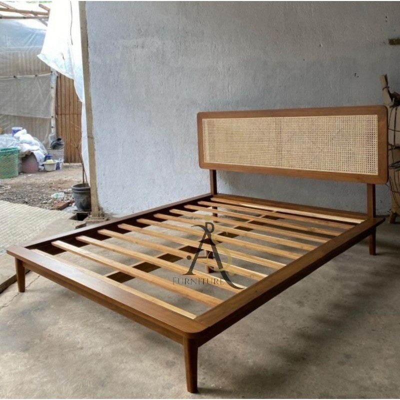 DIPAN ROTAN KAYU JATI DIPAN MINIMALIS TEMPAT TIDUR ROTAN