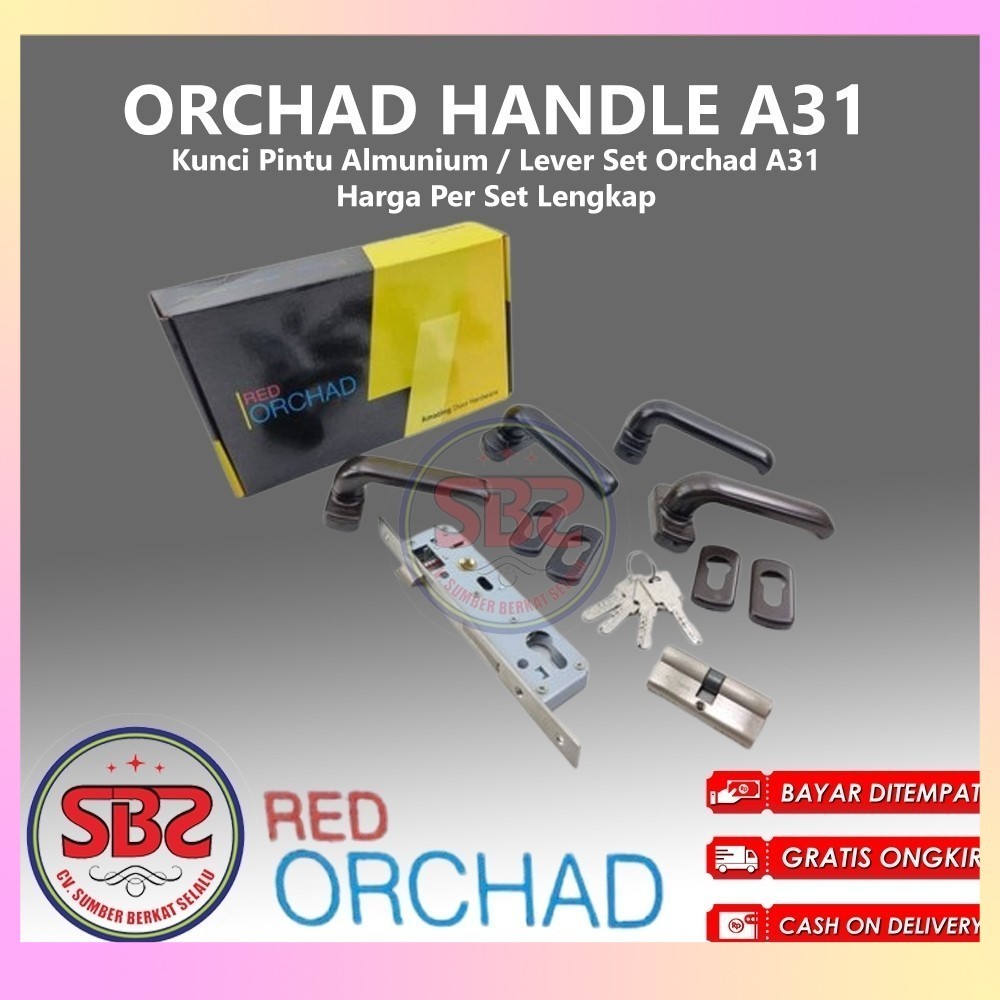 ORCHAD A31 - Kunci Pintu Aluminium Orchad A31 - Lever Set Orchad A31 / Kunci Pintu Almuni Orchad A31