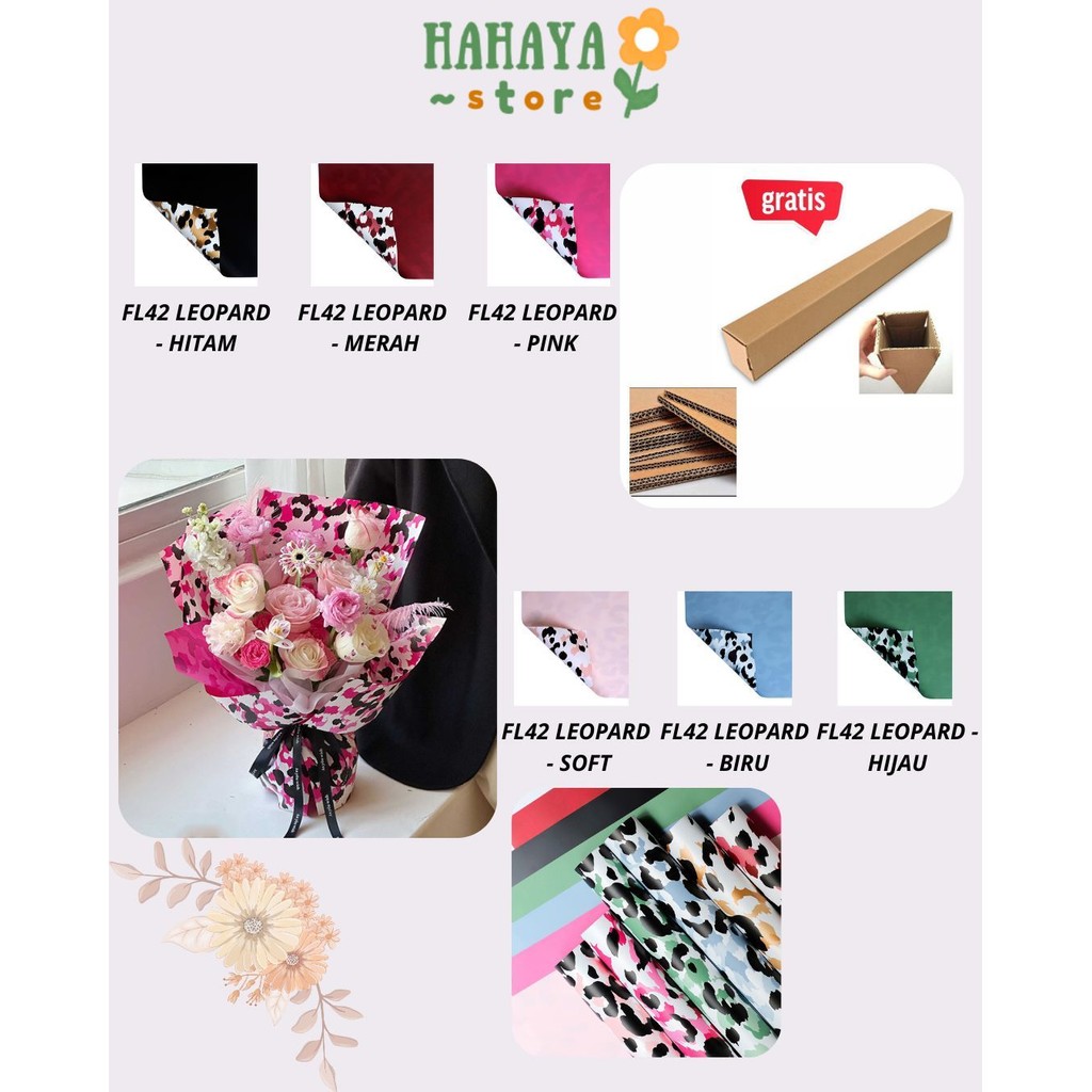 

HAHAYA - FL42 LEOPARD Kertas Bunga Paper Buket Motif Cellophane
