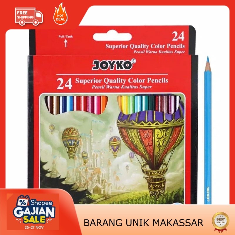 

PENSIL WARNA DAN CRAYON (TUTI)JOYKO ISI 24 PANJANG