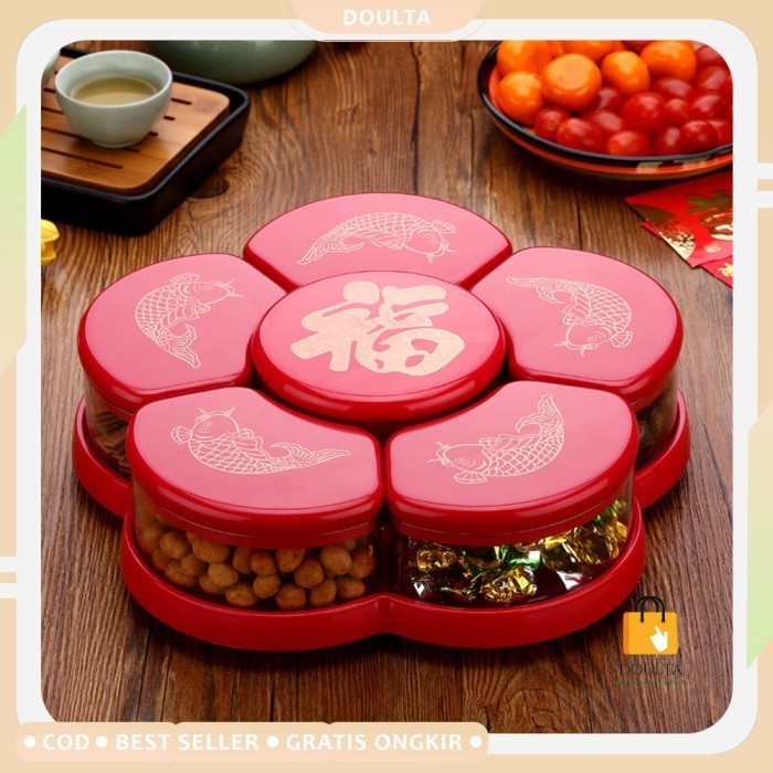 

Toples Imlek FU Putar Tempat Kotak Kue Permen Tahun Baru Cina
