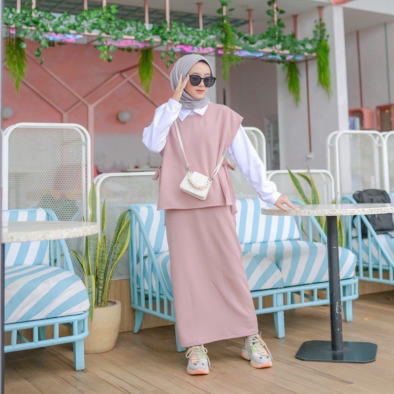 SETELAN ONE SET ROMPI + ROK SPAN 40 - 65 KG Termurah