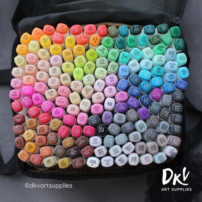 

PROMO!! -Touchfive Touchnew Marker Spidol 168 Colors Twin Markers Complete Set - 168 Round, Putih