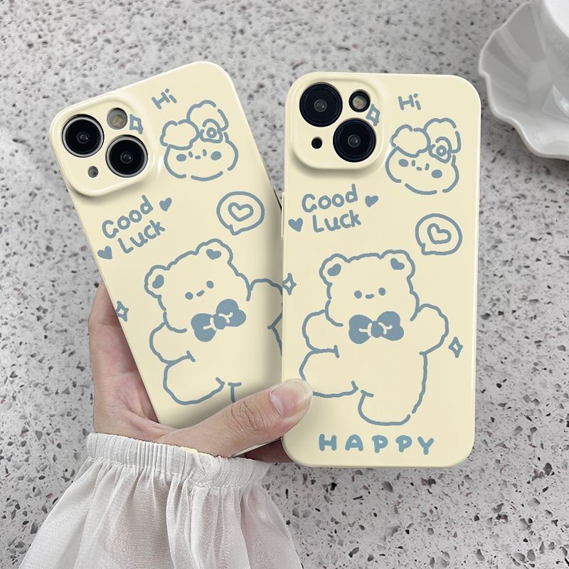 Happy Bear Casing for OPPO Realme3 5 5I 5S 6I 6 6S 6PRO 7I C17 8 4G 8PRO 9ProPlus C20 C20A C11-2021 C2 C2S A1K C21Y C25Y C35 Narzo 20A 50A Premi  Lens Protection Phone Case Silicone Shockproof Back Cover