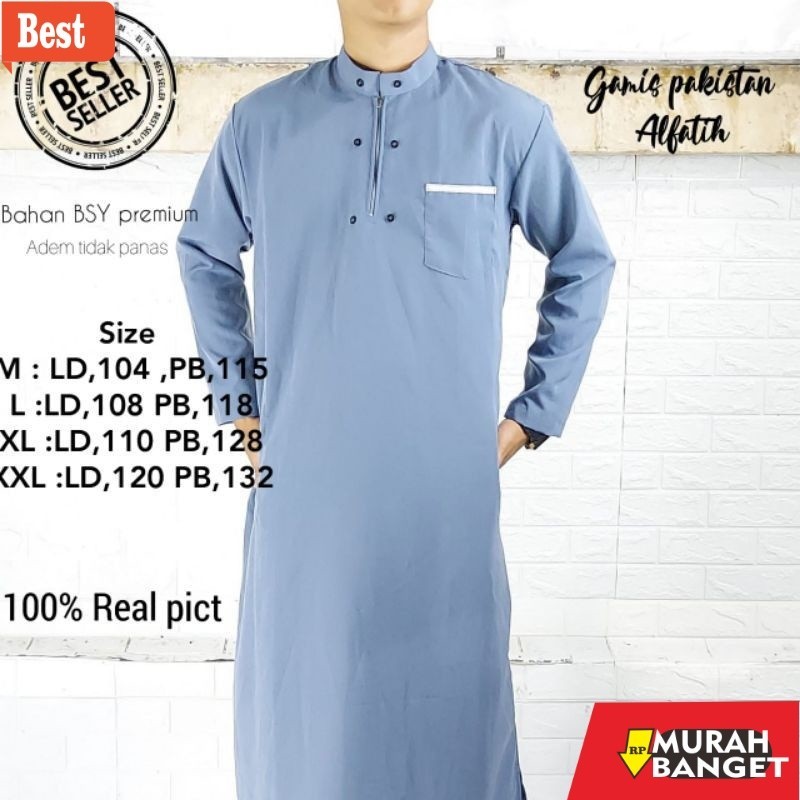 Baju timur tengah pria- HDD-GAMIS PAKISTAN AL FATIH/ JUBAH PRIA