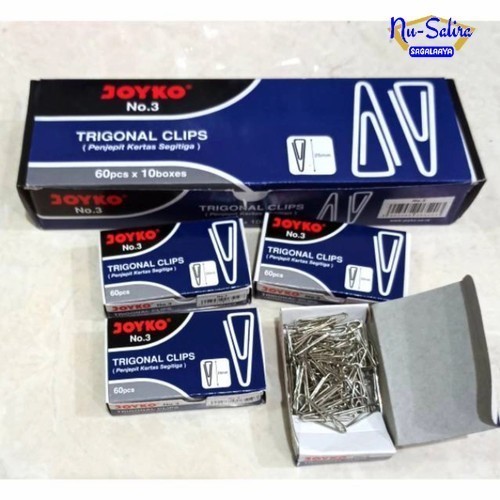 

Trigonal Clip / Papper Clip Joyko No.3 isi 10 pack kecil Nu-Salira