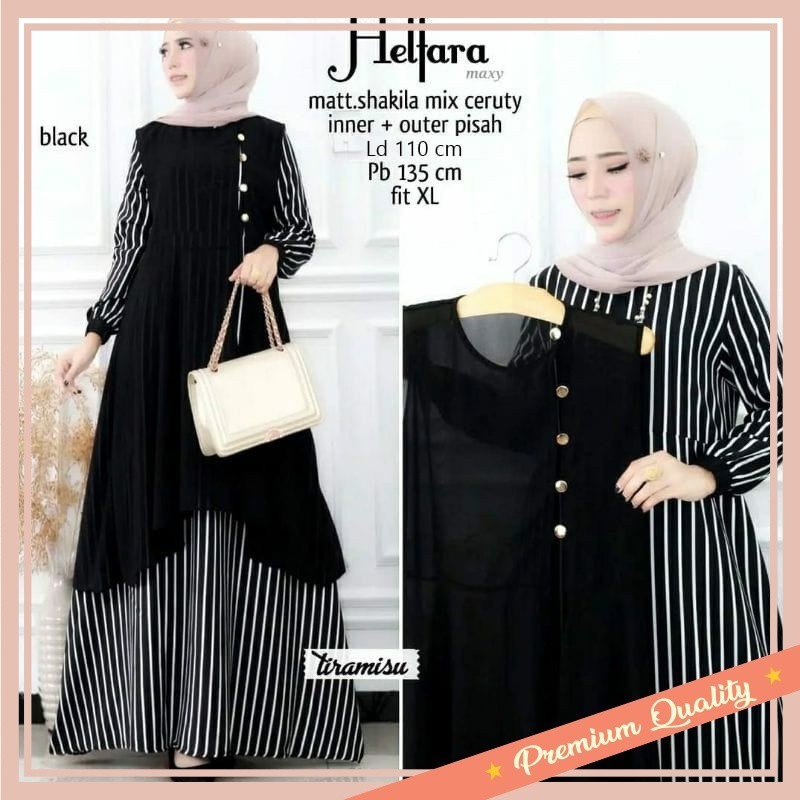 Gamis Kekinian Remaja Anak Dewasa Murah Keren / HELFARA SET MAXI KAIN SYAKILA MIX CERUTY DAPAT INNER