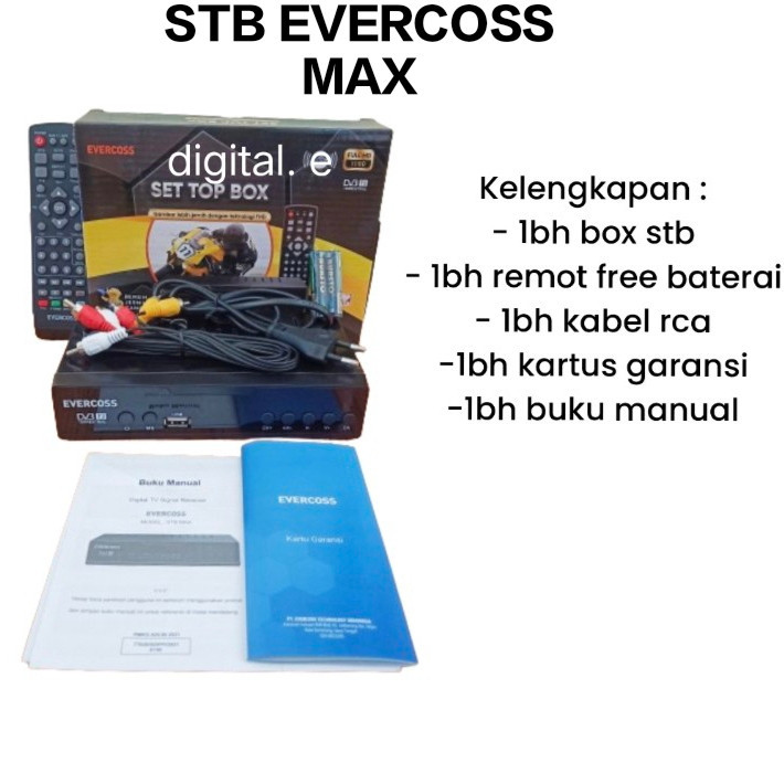 SET TOP BOX EVERCROSS TV DIGITAL STB EVERCROSS MAX EVERCROSS KUNING MEGABOX Evercoss Prime Hitam