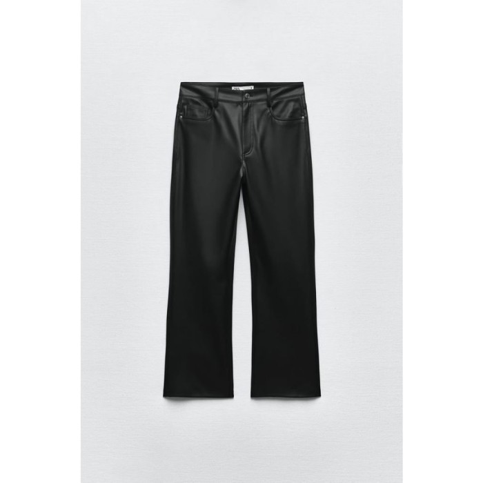 Faux Leather Trousers - Zara Leather, 36