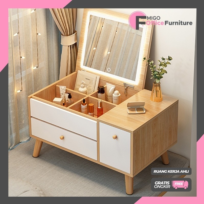 Meja Rias Lampu Minimalis / Meja Rias Led / Meja Rias Minimalis / LED Lighting Dresser / Meja Rias M