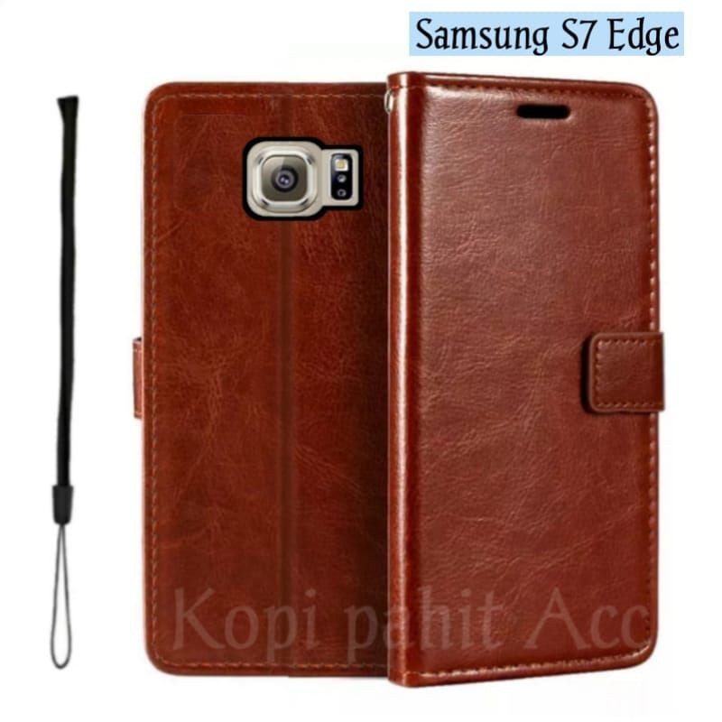 Case Untuk HP Samsung Galaxy S7 Edge Flip Cover Wallet Sarung Hp Casing Dompet Flip Magnet